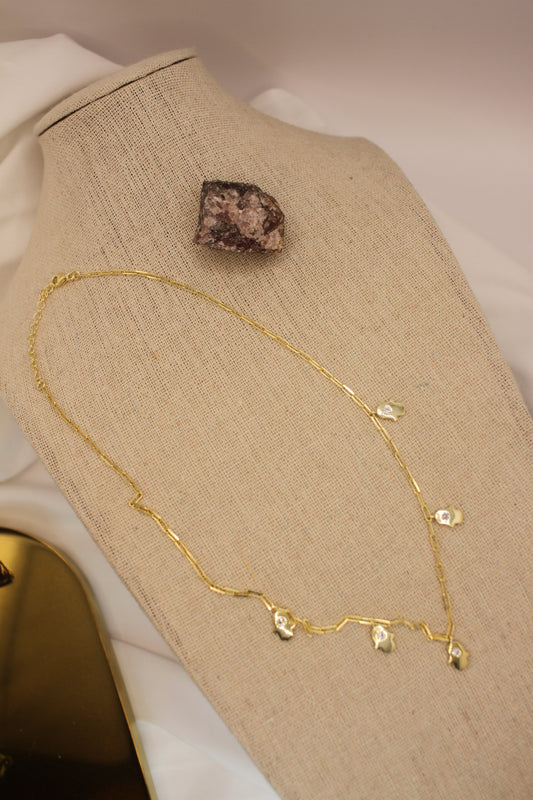 Hamsa Gold Necklace - Luna by Cinthia Garcia