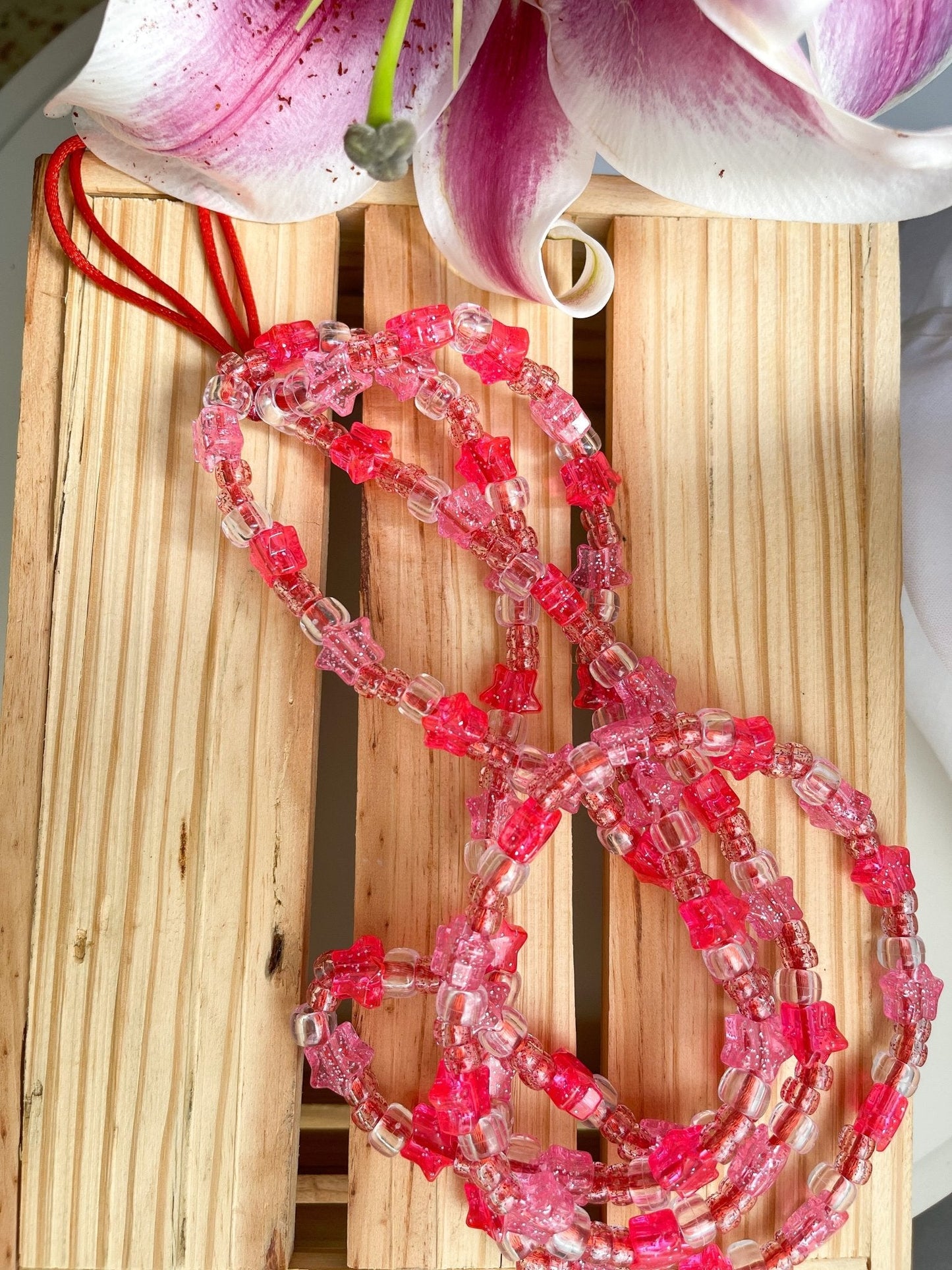 Handmade Cellphone Chains, Beaded Phone Holder, Cute Phone Charms, Unique Keychain, Gift for Her - Luna by Cinthia Garcia