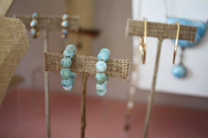 Larimar hoop earrings - Luna by Cinthia Garcia