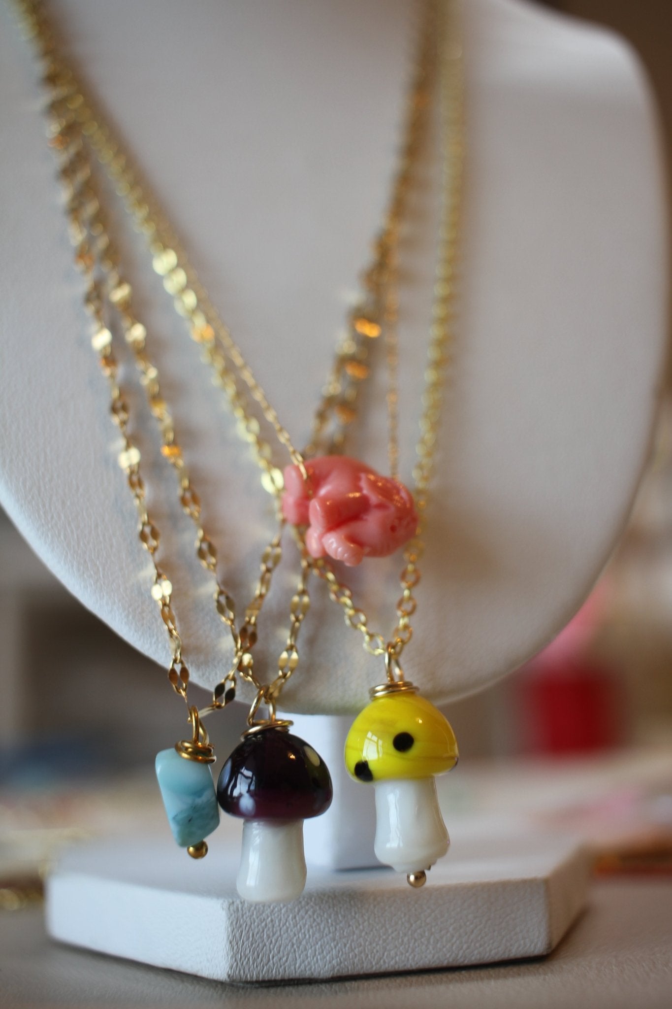 Mushroom Necklace - Luna by Cinthia Garcia